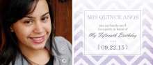 Purple Ombre Chevron Quinceanera Invitation