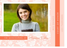 Floral Peach Quinceanera Invitation Booklet