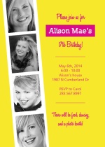 Photo Booth teen Birthday Invitation