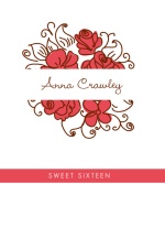 Brown and Pink Roses Sweet Sixteen Invitation