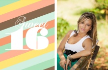 Colorful Stripes Sweet Sixteen Invitation