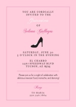 Pink and Black Heel Quinceanera Invitation
