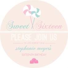 Lollipop Sweet Sixteen Invitation