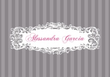 Gray and Pink Striped Quinceanera Invitation