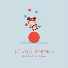 Monkey Juggling Kids Birthday Party Invitation