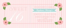 Light Pink Floral Sweet Sixteen Invitation