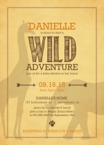 Rustic Yellow Jungle Safari Animal Baby Shower Invitation