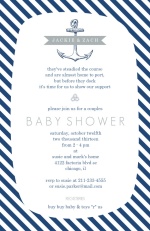 Navy and White Anchor Nautical Baby Shower Invite