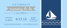 Blue and Gray Sailboat Nautical Baby Shower Invitation