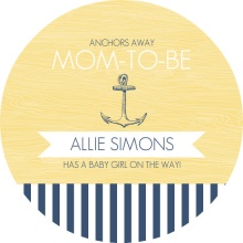 Navy and Yellow Anchor Nautical Baby Shower Invitation