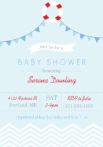 Nautical Flags and Lifesaver Baby Shower Invitation