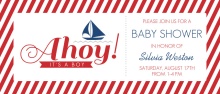 Red and White Ahoy It's a Boy Baby Shower Invite