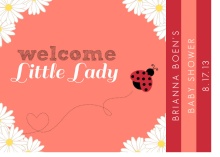 Daisies and Ladybugs Girls Baby Shower Invitation