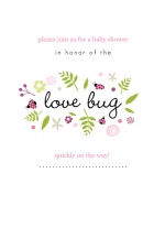 Green and Pink Mini Lady Bugs Baby Shower Invitation