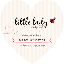 Sweet Lady Bug Girls Baby Shower Invitation