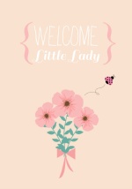 Pale Peach Ladybug Baby Shower Invitation