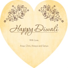 Linen and Floral Antique Diwali Greeting Card
