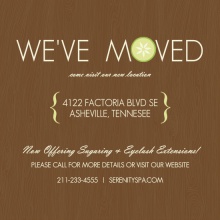 Woodgrain Cucumber Spa Moving Announcement