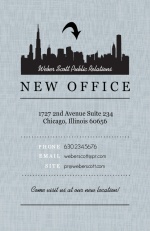 Black City Gray Linen Business Moving Announcement