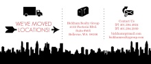 Black Infographic Icons Postcard Business Moving Announcement