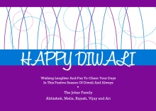 Geometric Purple and Blue Diwali Card
