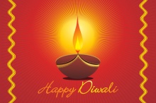 Earthen Lamp Diwali Festival Greeting