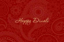 Beautiful Red Paisley Diwali Card