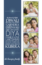 Blue Typographic Diwali Card
