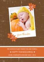 Picture Perfect Orange and Brown Thanksgiving Card