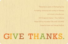 Colorful Give Thanks Thanksgiving Invitation