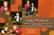 Orange Photo Collage Thanksgiving Card