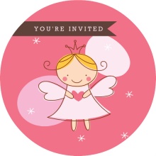Pink Fairy Princess Birthday Party Invite