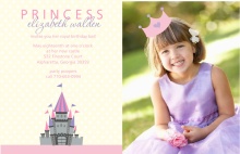 Pink Polka Dot Photo Princess Party Invitations
