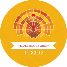 Golden Turkey Banner Thanksgiving Invitation