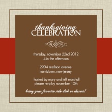 Classy Red and Brown Thanksgiving Invitation
