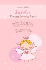 Pink Fairy Princess Birthday Invitation