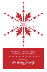 Elegant Red Snowflake New Year Card