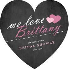 Black and Pink Chalkboard Bridal Shower Invite