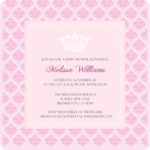 Pink Damask Girl Baby Shower Invitation