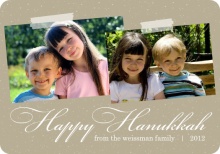 Taupe Classic Hanukkah Photo Card